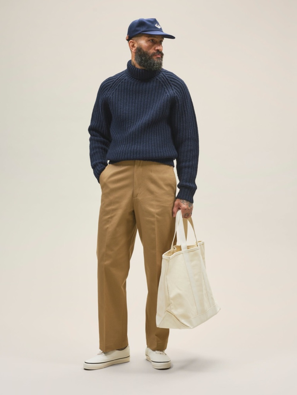 Casatlantic Men’s Khaki  “Taza” Cotton Trousers W36 L34